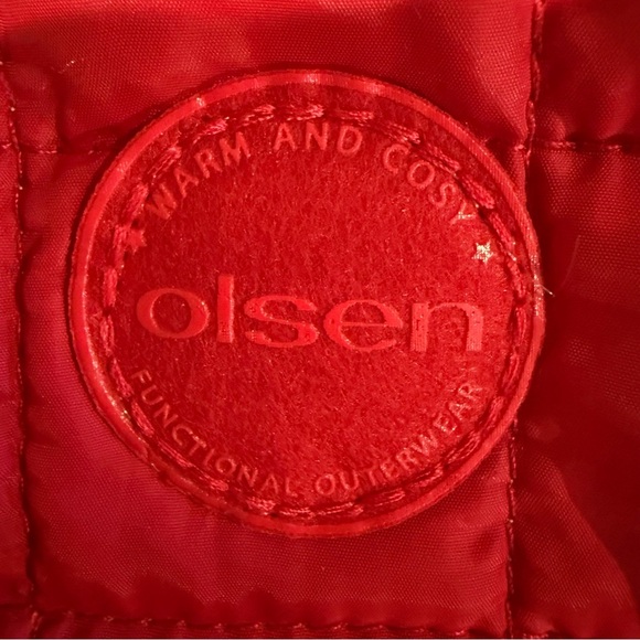 Olsen Europe Quilted Vest Red Sporty Design Classy Women's Size 10 - Picture 8 of 16